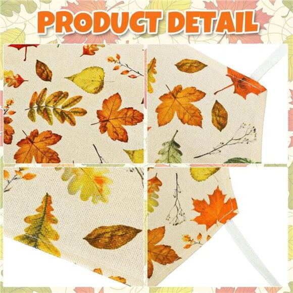 Whaline‎ 2 Pack Fall Apron Maple Leaves Pumpkins Sunflowers Linen Chef Cooking - Picture 3 of 8